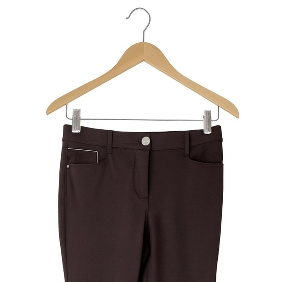 Chico's Women's Brown So Slimming Stretch-Waist Skinny Pants Size 1 Short - Picture 2 of 2